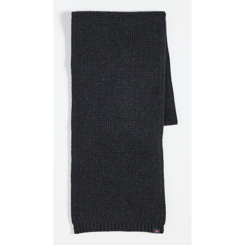 FAHERTY Scarf Dark Grey Jackson Waffle Knit Organic Cotton 72x10